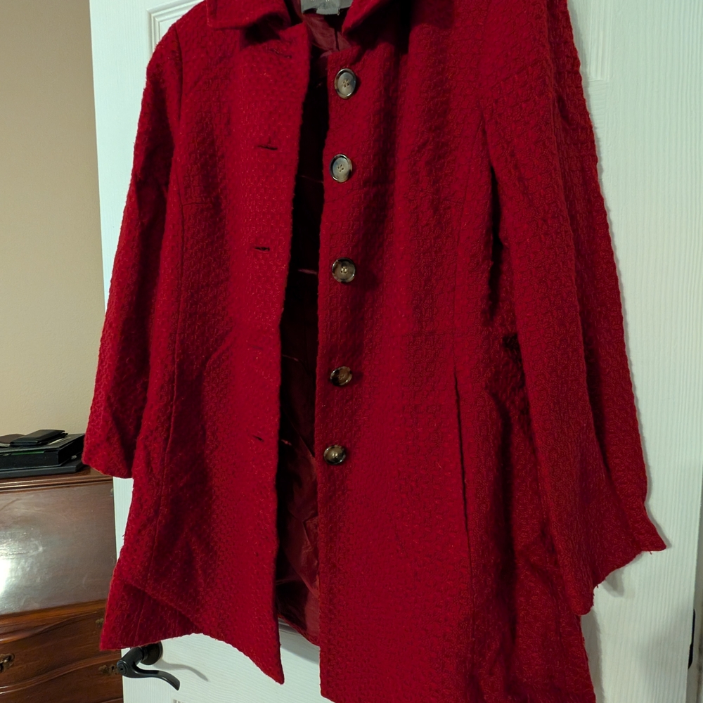 Ann Taylor Red Pea Coat